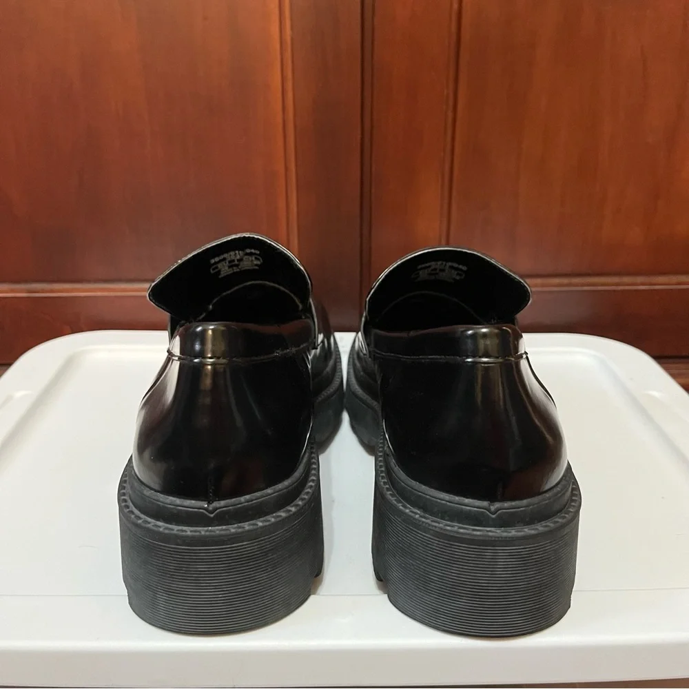 Zara Black Chunky Penny Loafers